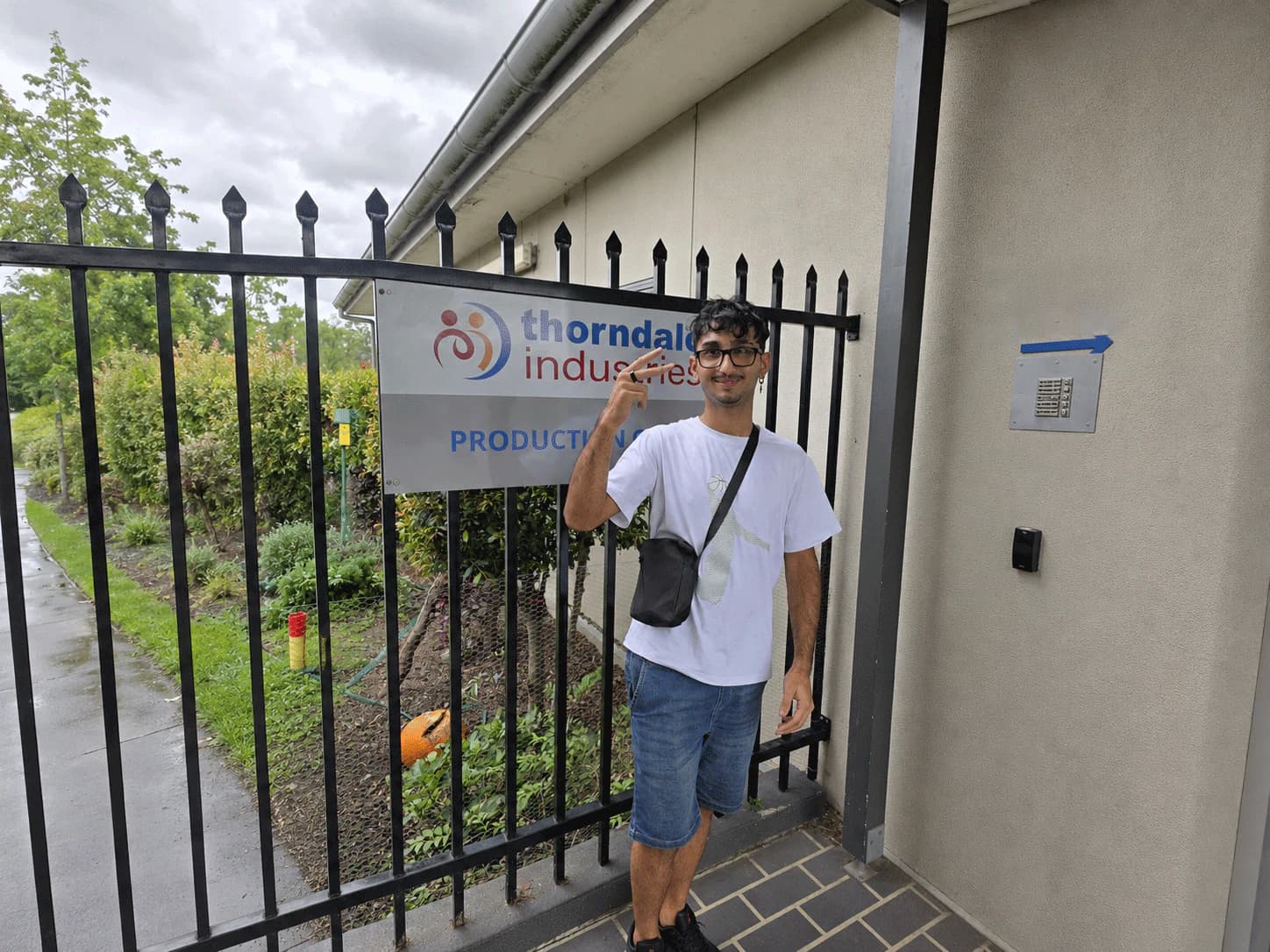Participant building confidence during a supported community outing
