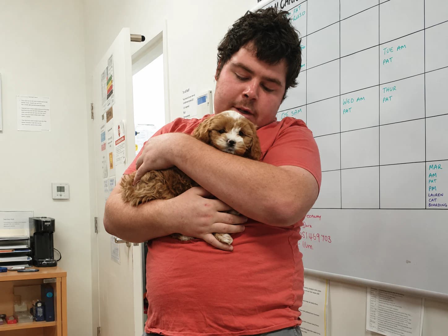 Participant enjoying an animal-assisted community experience